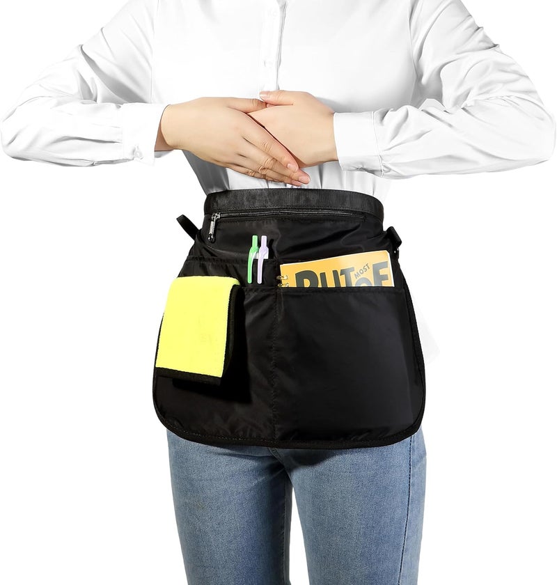 Bafelia Waterproof Server Apron for Women with 5 Pockets,Quickly Put on and Take off Waitress Aprons,Work Apron for Bartender Barista - Image 2